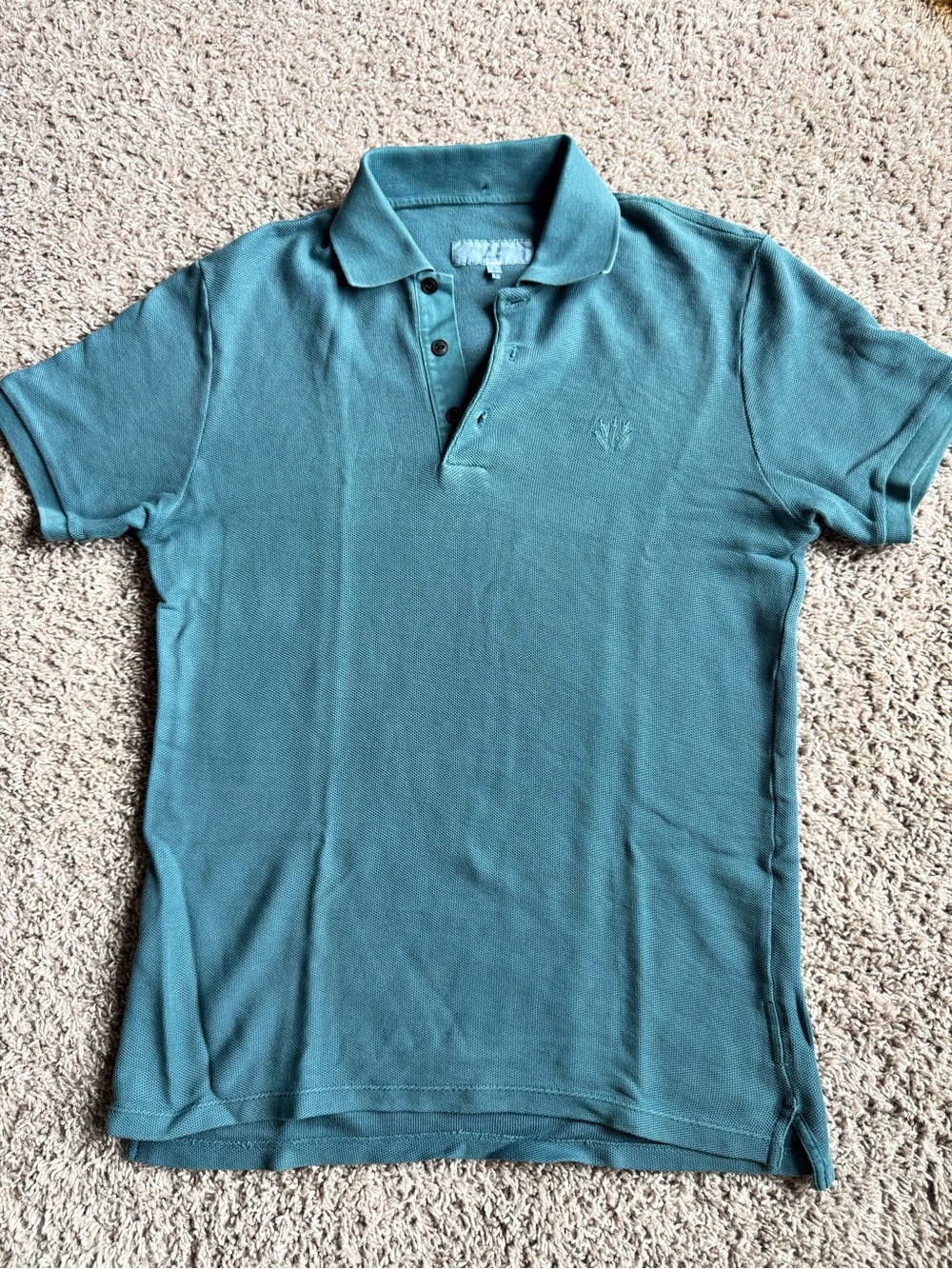 rag & bone Teal Polo Shirt - Short Sleeve